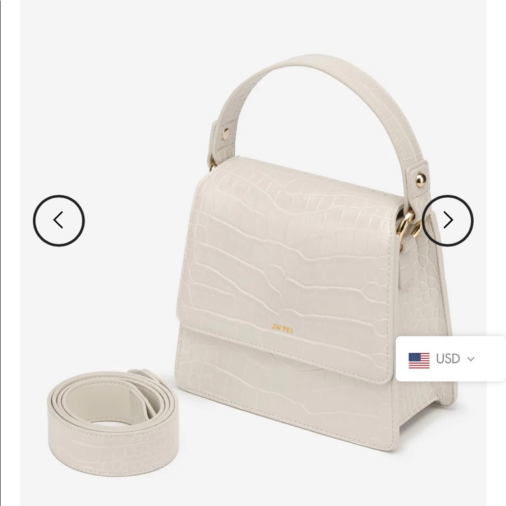 JW PEI Fae top handle crossbody - ivory croc